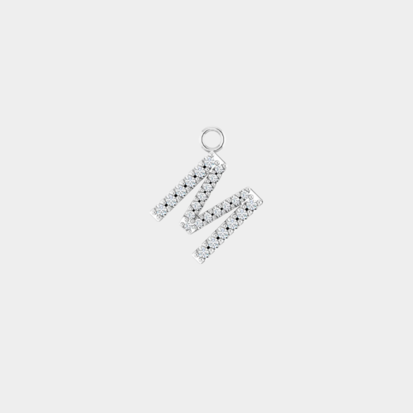 Larissa 14ct White Gold Natural Diamond Initial Pendant - Image 4
