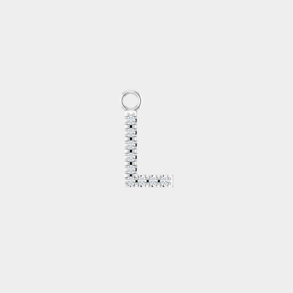 Larissa 14ct White Gold Natural Diamond Initial Pendant - Image 5