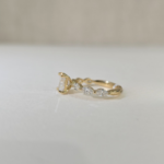 Raisa – 1.2ct Natural Radiant Cut Diamond & Exquisite Marquise Accent Band in 18ct Yellow Gold - Image 2