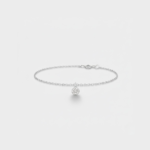 Poppy Delicate 0.15ct Natural Round Diamond Charm Bracelet in 14ct White Gold