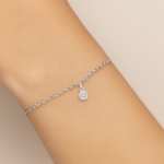 Poppy Delicate 0.15ct Natural Round Diamond Charm Bracelet in 14ct White Gold - Image 4