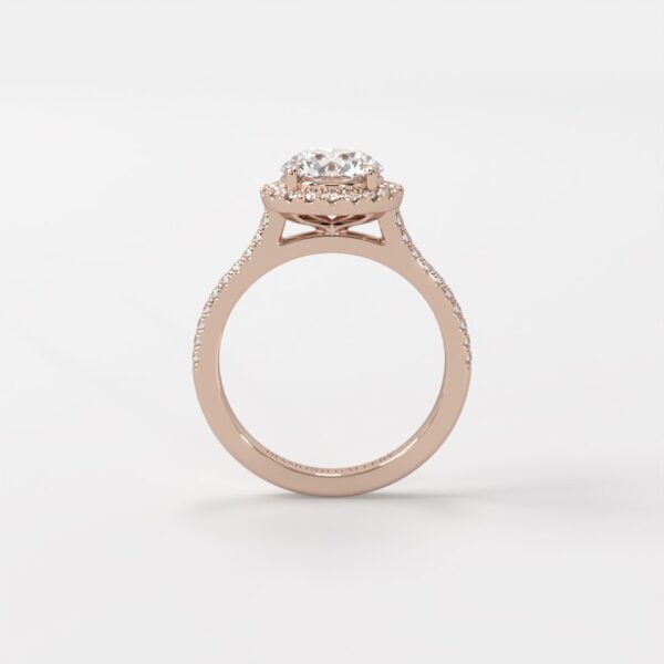 Halo Engagement Ring with Pave - Image 2