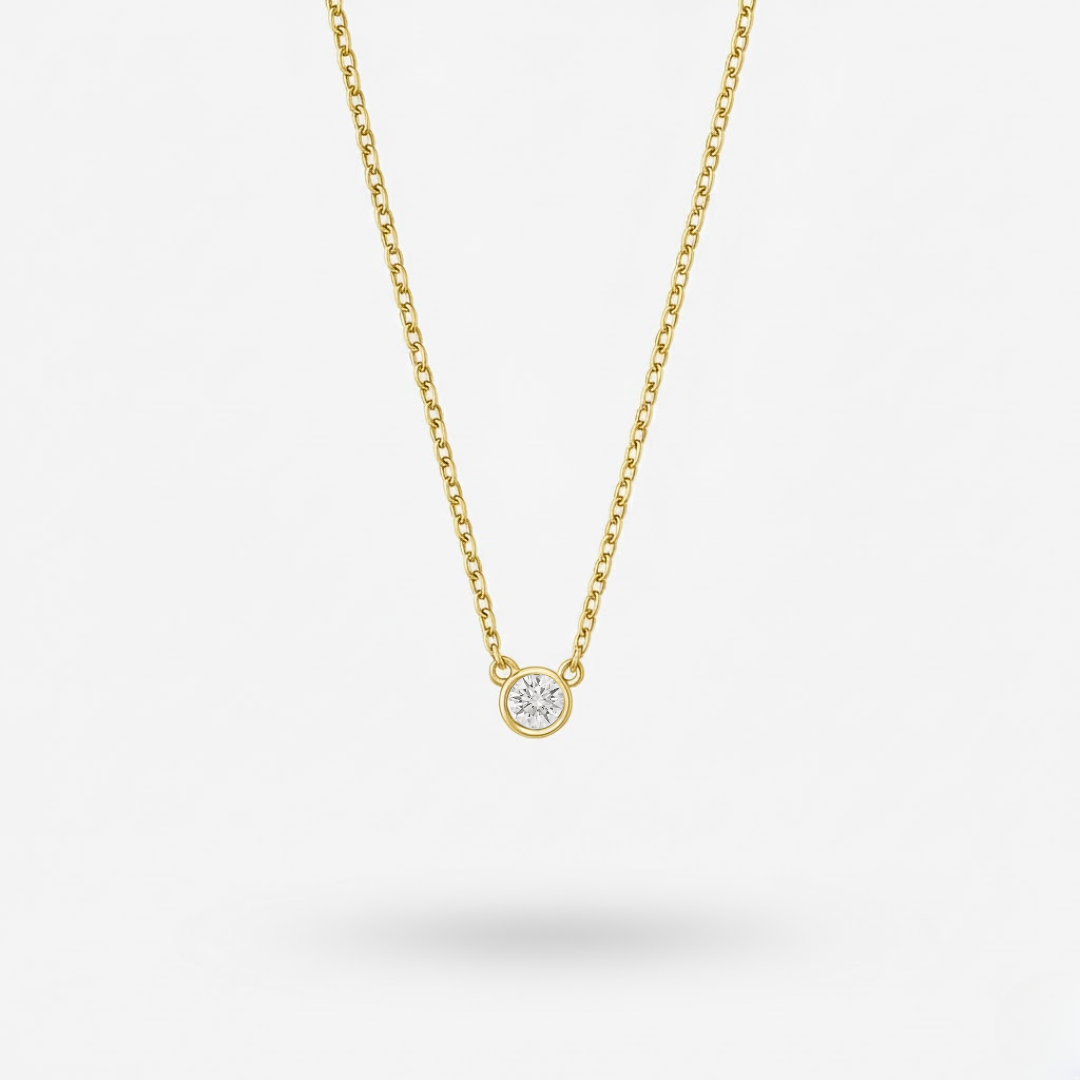 Jessica 0.50ct Lab Diamond Bezel Necklace in 14ct Yellow Gold