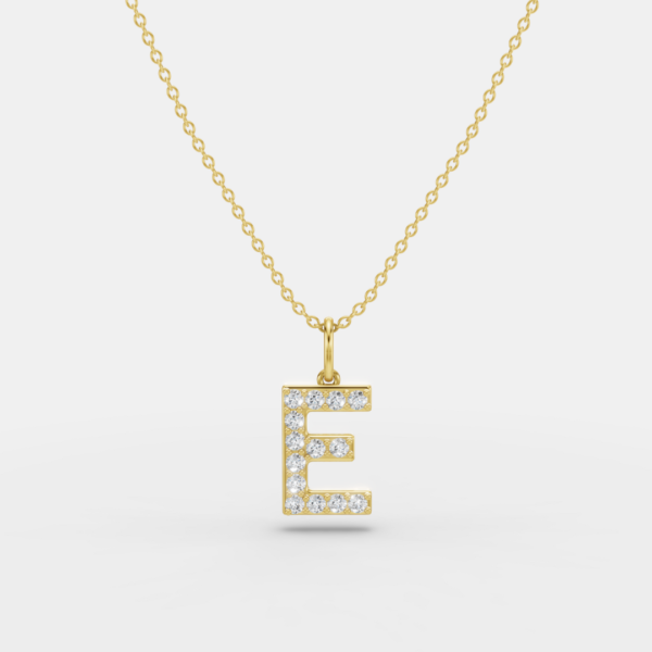 Kayla 14ct Yellow Gold Lab Diamond Initial Pendant Necklace - Image 3