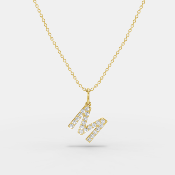 Kayla 14ct Yellow Gold Lab Diamond Initial Pendant Necklace - Image 4