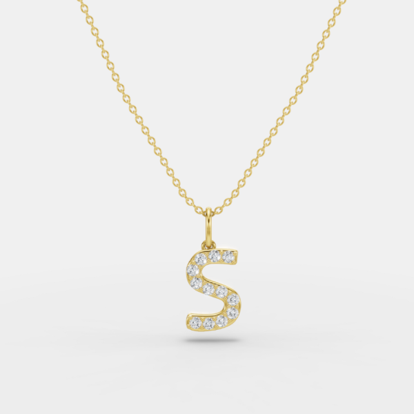 Kayla 14ct Yellow Gold Lab Diamond Initial Pendant Necklace - Image 6