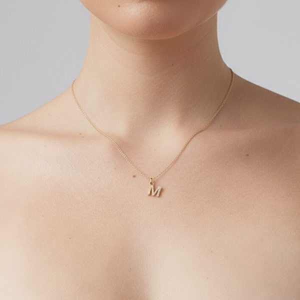 Kayla 14ct Yellow Gold Lab Diamond Initial Pendant Necklace - Image 5
