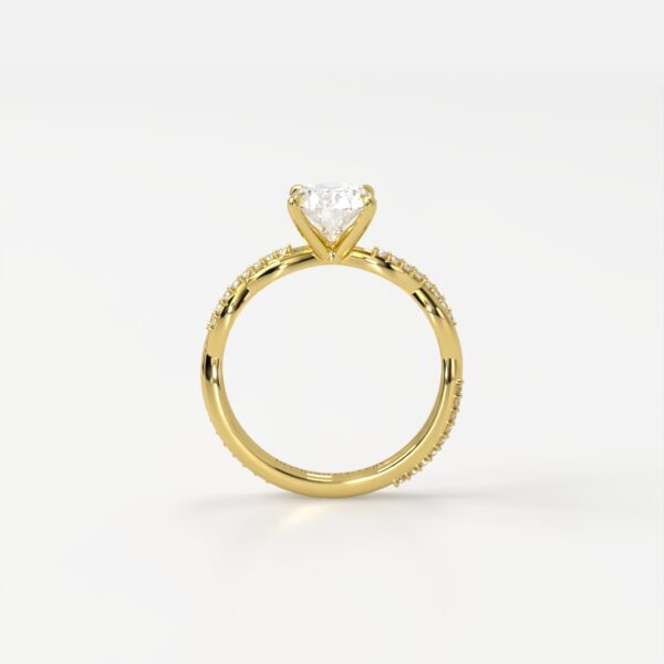 Graceful Solitaire with a Twisted Diamond Band - Image 2