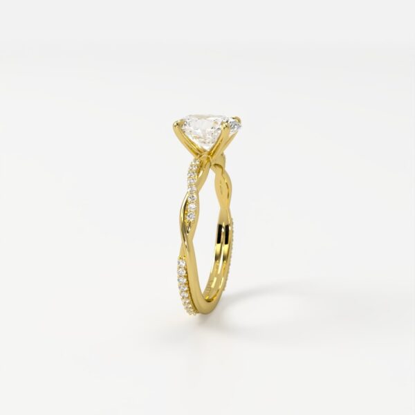 Graceful Solitaire with a Twisted Diamond Band - Image 4