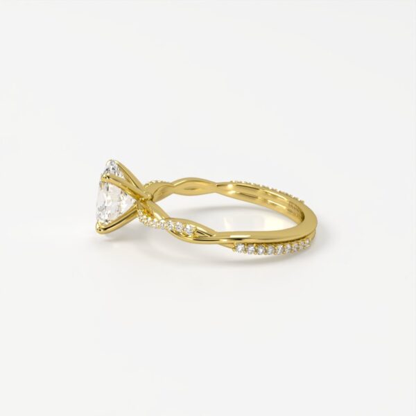 Graceful Solitaire with a Twisted Diamond Band - Image 3