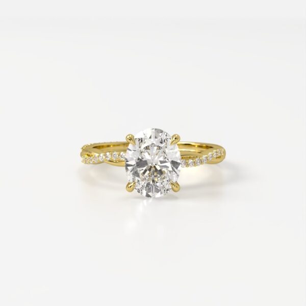 Graceful Solitaire with a Twisted Diamond Band