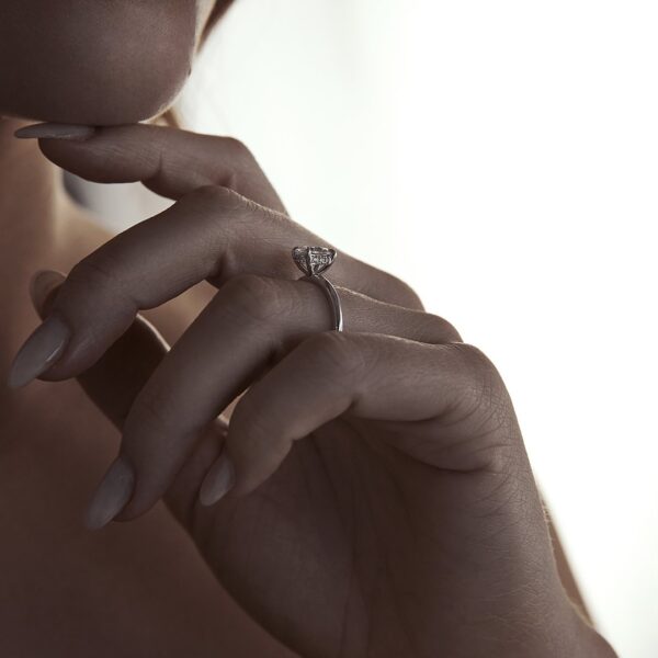 Halo Engagement Ring with Pave - Image 5