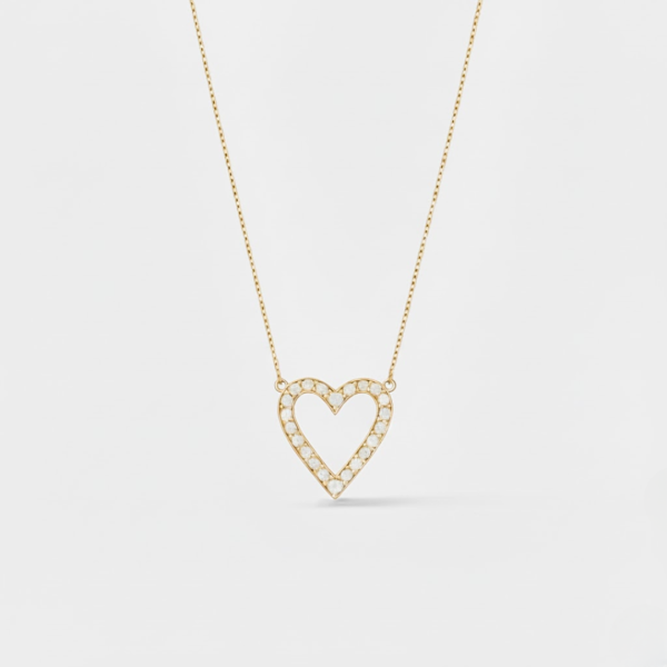 Hope Natural Diamond Heart Necklace – 14K Yellow Gold