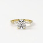 Exquisite Marquise & Round Accent Band with Hidden Halo