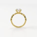 Exquisite Marquise & Round Accent Band with Hidden Halo - Image 2