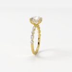 Exquisite Marquise & Round Accent Band with Hidden Halo - Image 4
