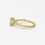 Exquisite Marquise & Round Accent Band with Hidden Halo - Image 3